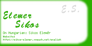 elemer sikos business card